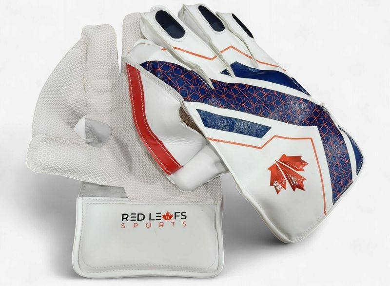 Red Leafs Players - Youth Wicket Keeping Gloves - Navy/White