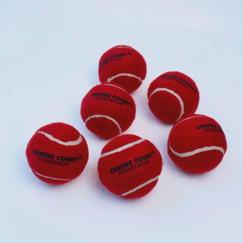 Centre Court Red Heavy Cricket Tennis Balls (Pack of 6)