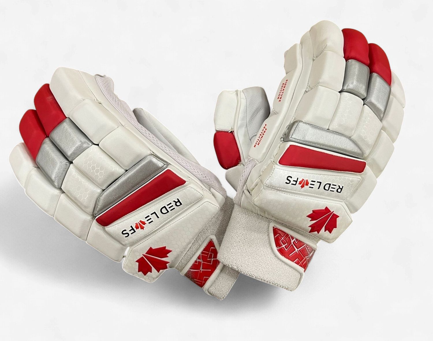 RLS Batting Gloves - Signature Edition - Red/Silver, RH/LH: Left Hand