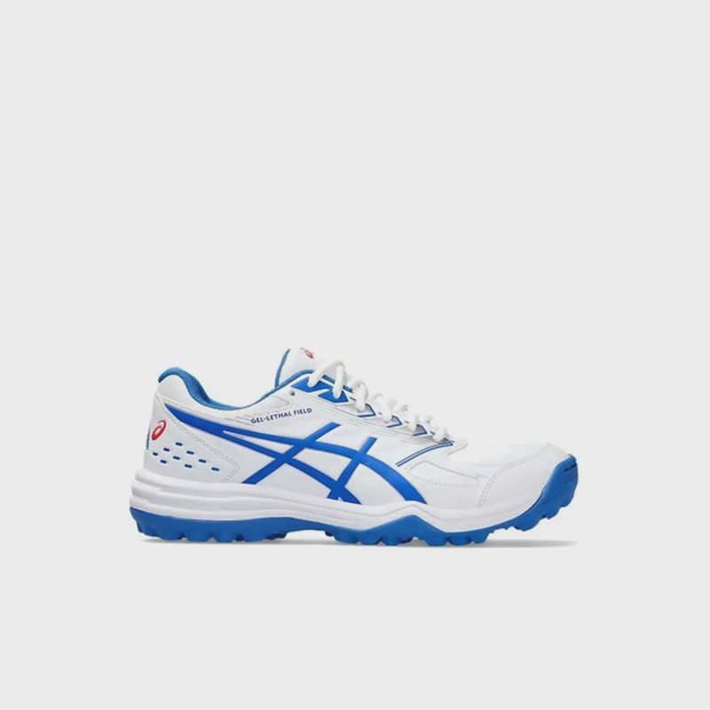Asics Men's Gel-Lethal Field Cricket Shoes White/ Tuna Blue