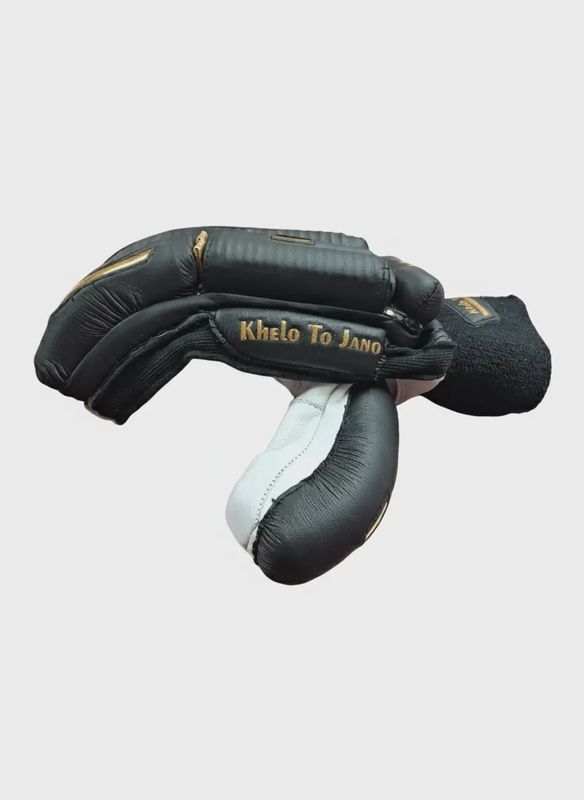 NK Batting Gloves - Black/Gold Sausage