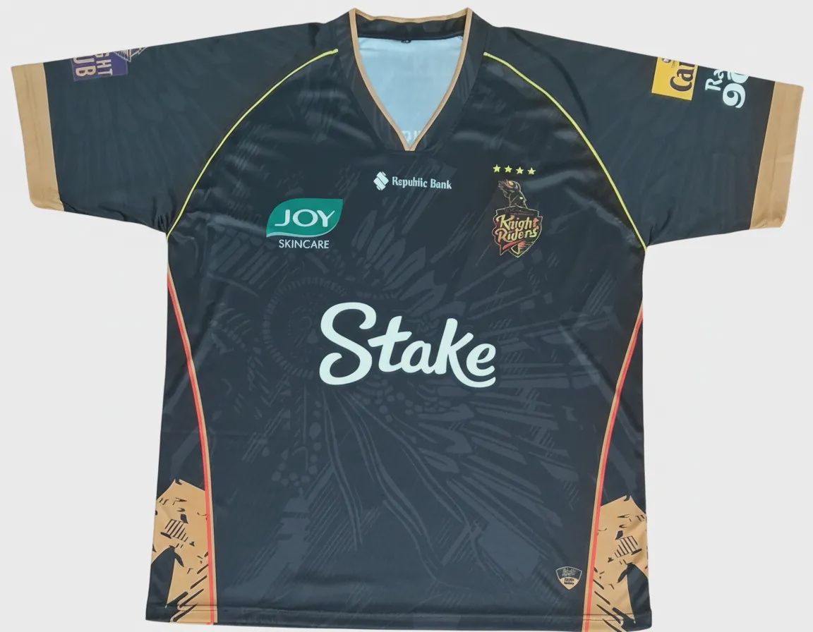 Trinbago Knight Riders (TKR) - CPL Replica Black Practice Jersey 2025, Garment Size: 2XS