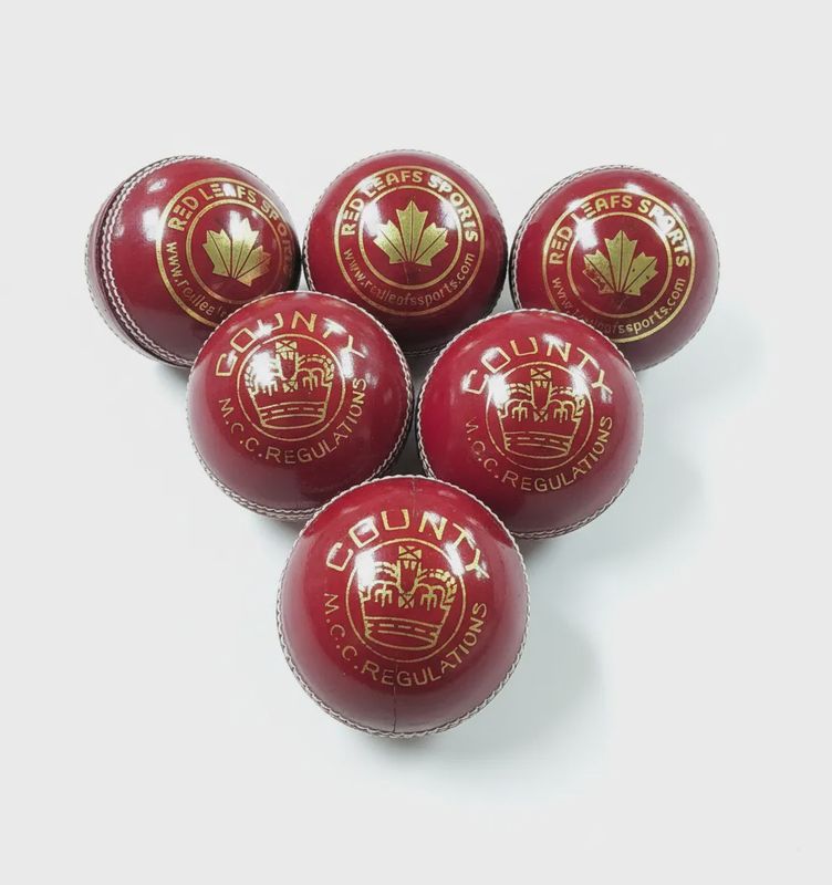 Red Leafs County Cricket Leather Ball