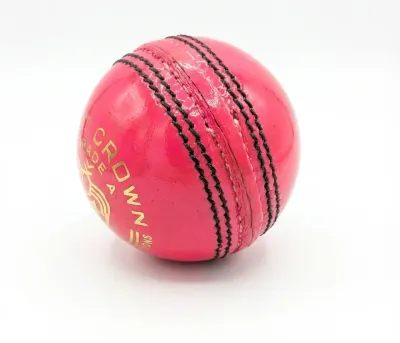 Red Leafs Test Crown Cricket Leather Ball