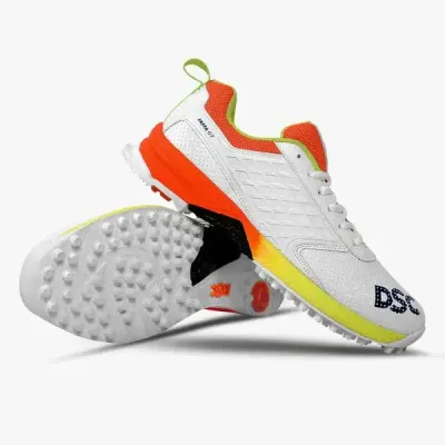 DSC Jaffa GT Cricket Shoes White/Yellow/Orange