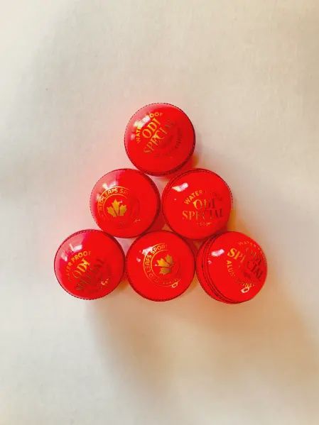 Red Leafs ODI Special Leather Ball, Color: Pink