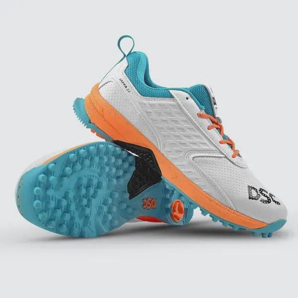 DSC Jaffa 22 Cricket Shoes White/Orange, Shoe Size: UK10/US11