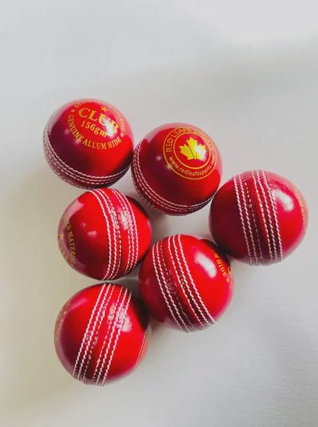 Red Leafs CLUB Cricket Leather Ball, Color: Pink