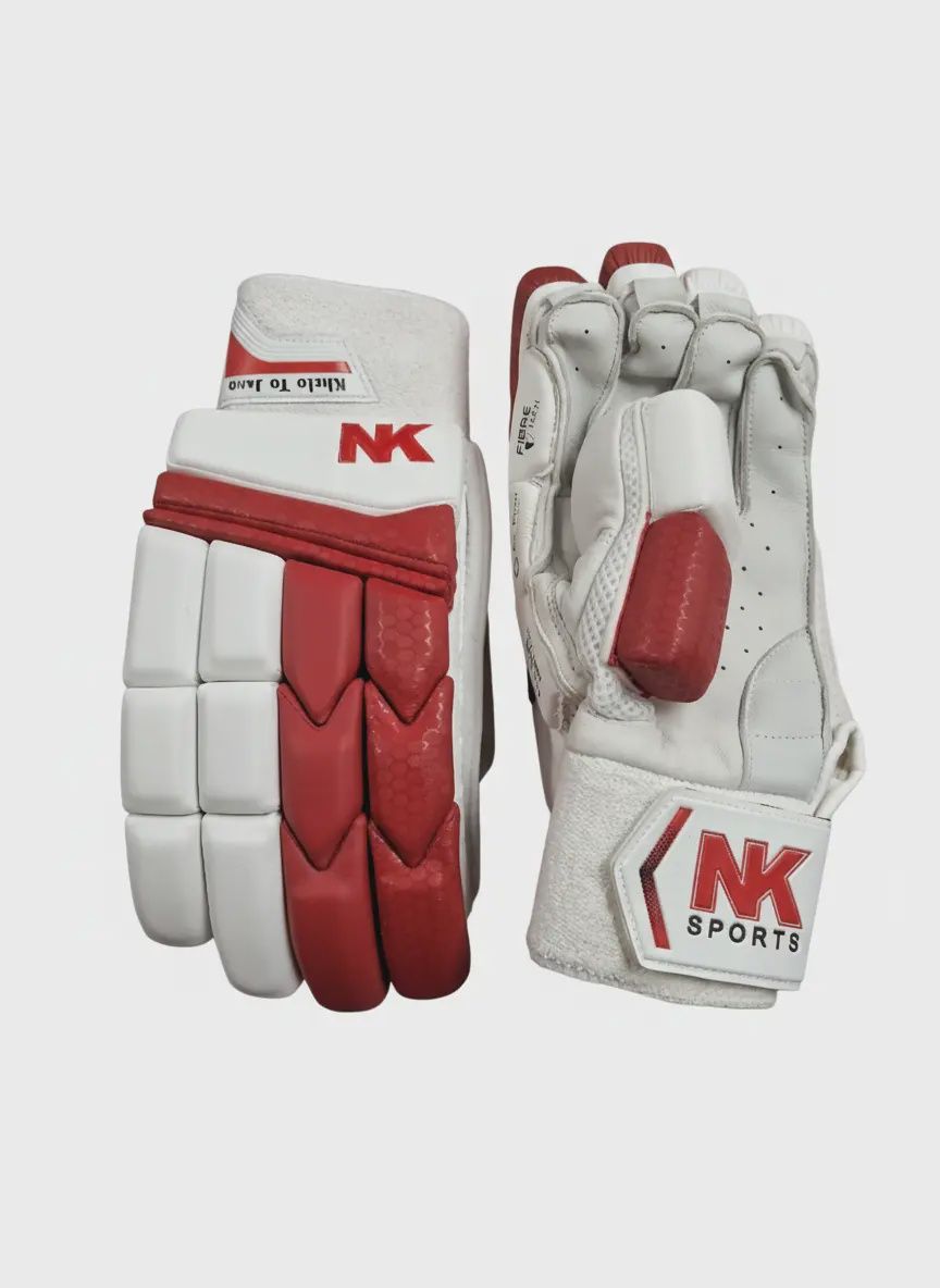 NK Batting Gloves - Red/White - Cut Finger, RH/LH: Left Hand