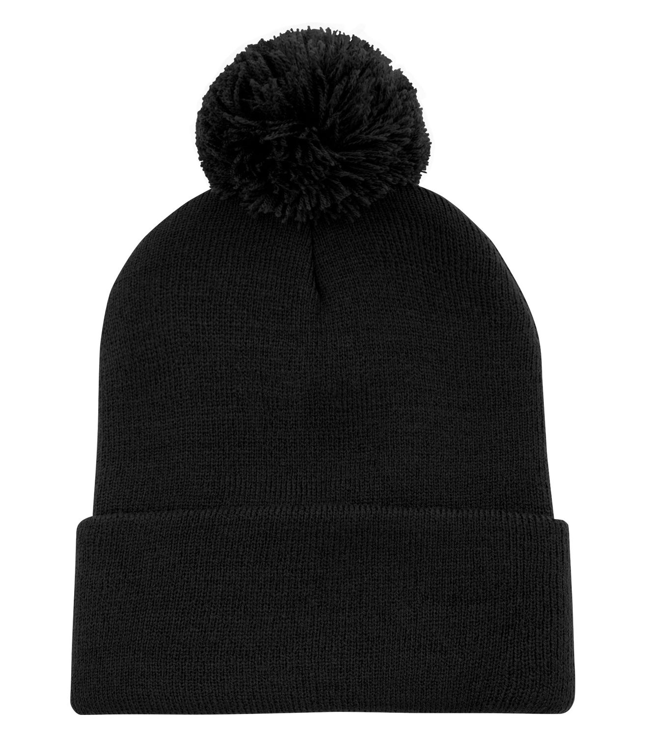 Striped Cuff Pom Pom Toque