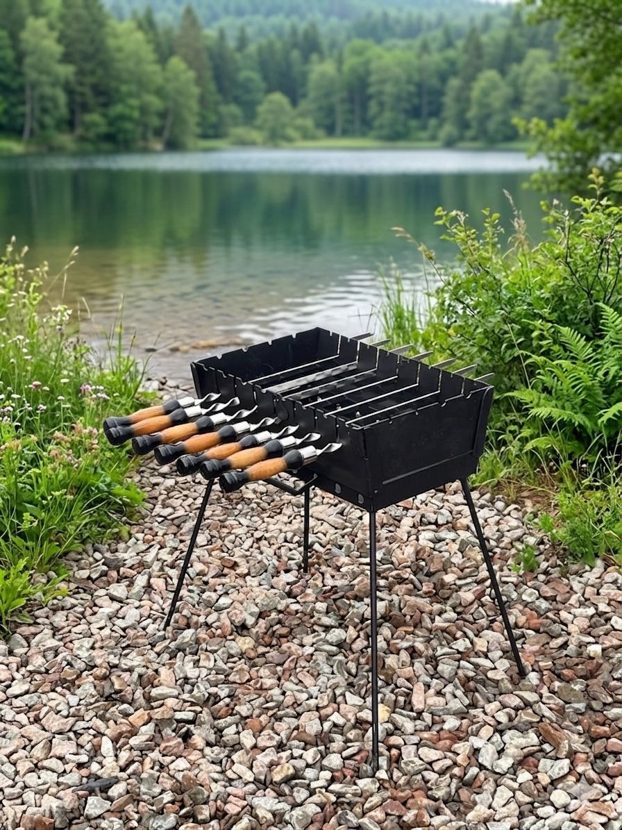 Folding Grill Case (8 Skewers, Dual-Level)