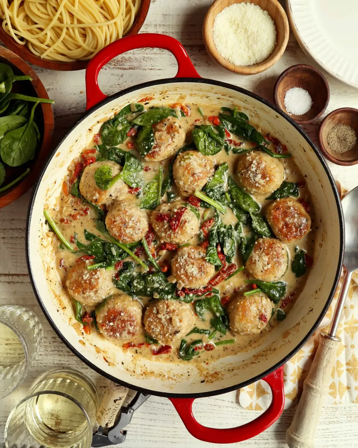 Turkey Meatball Florentine