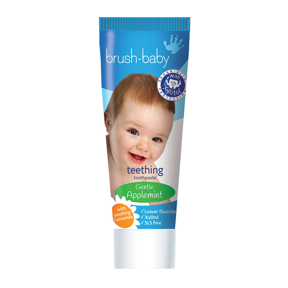 Зубная паста для прорезывающихся зубов Яблоко/Мята Brush Baby, 50 мл (0-2 года) Зубная паста для прорезывающихся зубов Яблоко/Мята Brush Baby, 50 мл (0-2 года)