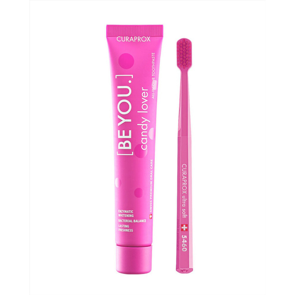 Набор Curaprox Be You Pink set (Зубная паста Любитель конфет АРБУЗ + Зубная щетка CS5460) Набор Curaprox Be You Pink set (Зубная паста Любитель конфет АРБУЗ + Зубная щетка CS5460)