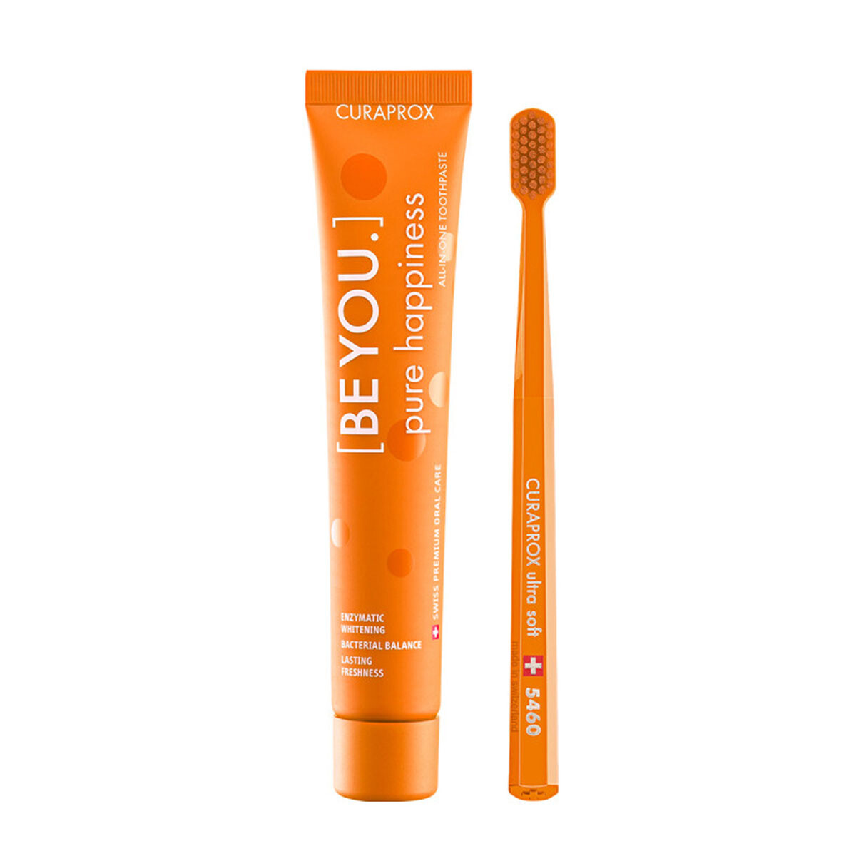 Набор Curaprox Be You Orange set (Зубная паста Чистое счастье ПЕРСИК и АБРИКОС + Зубная щетка CS5460) Набор Curaprox Be You Orange set (Зубная паста Чистое счастье ПЕРСИК и АБРИКОС + Зубная щетка CS5460)