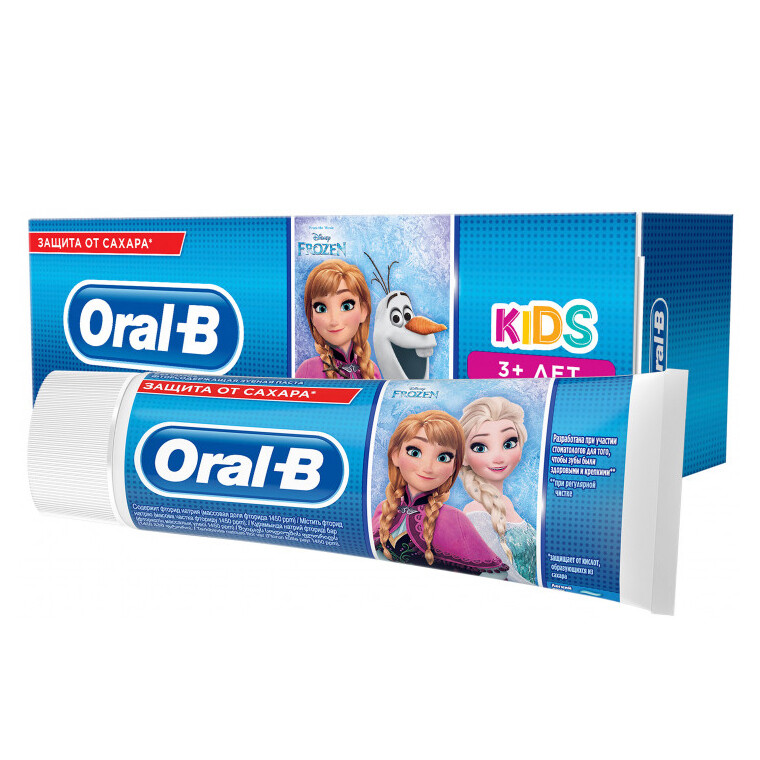 Зубная паста ORAL-B Kids для детей Легкий вкус ХОЛОДНОЕ СЕРДЦЕ 75 мл Зубная паста ORAL-B Kids для детей Легкий вкус ХОЛОДНОЕ СЕРДЦЕ 75 мл