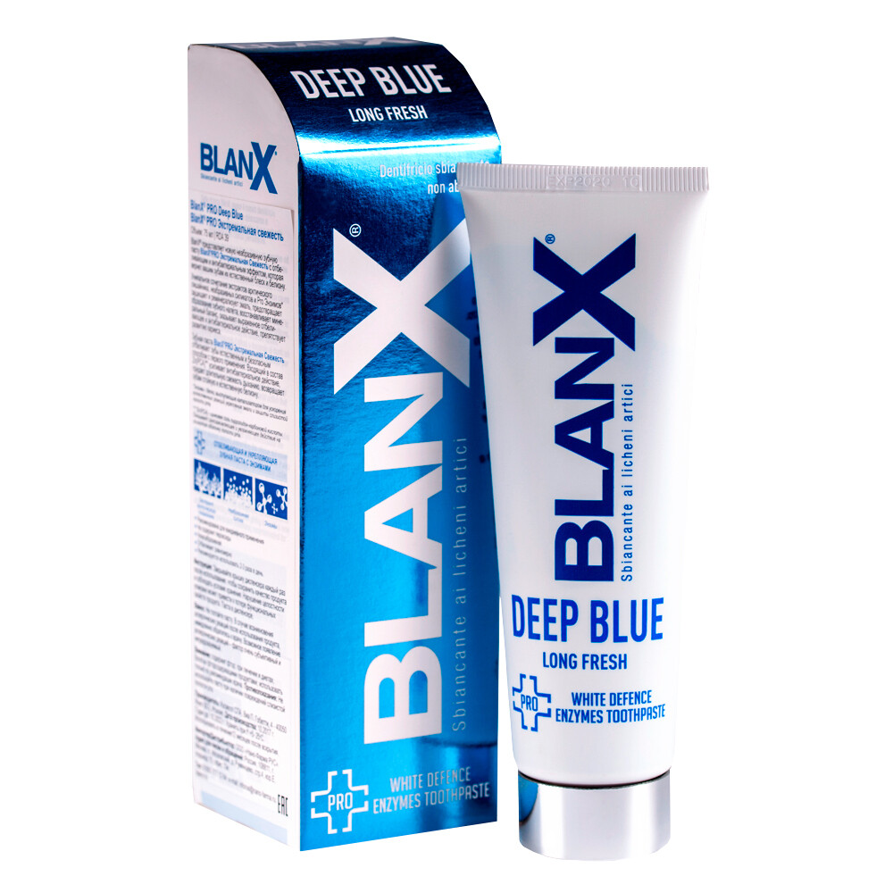 Зубная паста BlanX Pro Deep Blue Экстремальная свежесть, 75 мл
