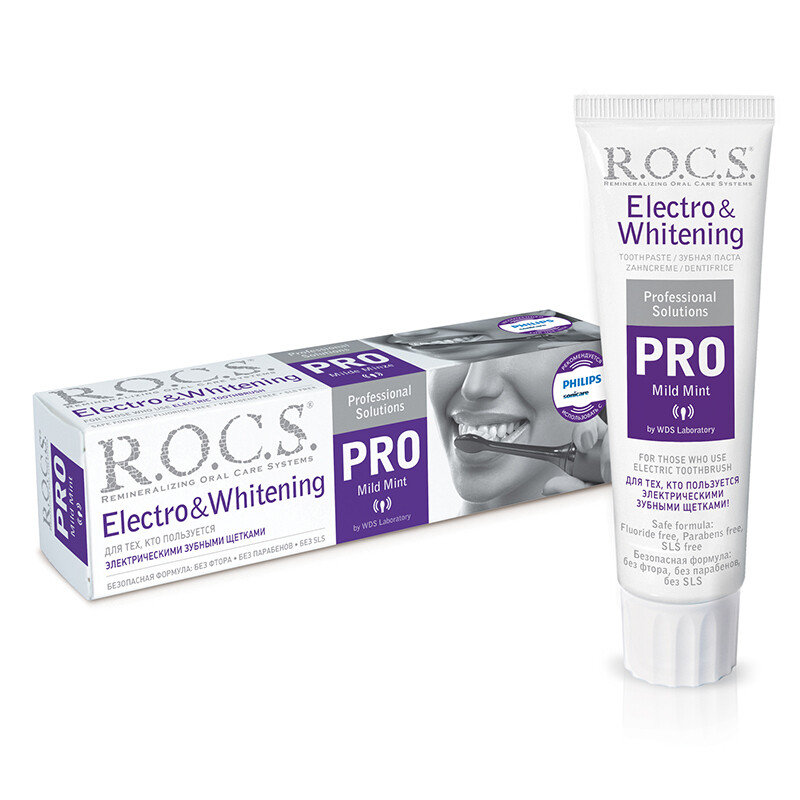 Зубная паста R.O.C.S. PRO Electro&Whitening Mild Mint, 100 мл