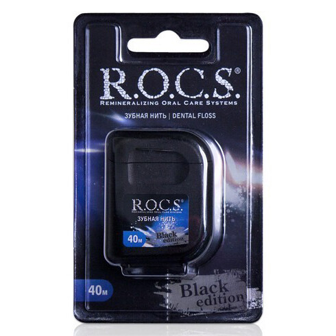 Нить расширяющаяся мятная ROCS (РОКС) Black Edition, 40 м Нить расширяющаяся мятная ROCS (РОКС) Black Edition, 40 м