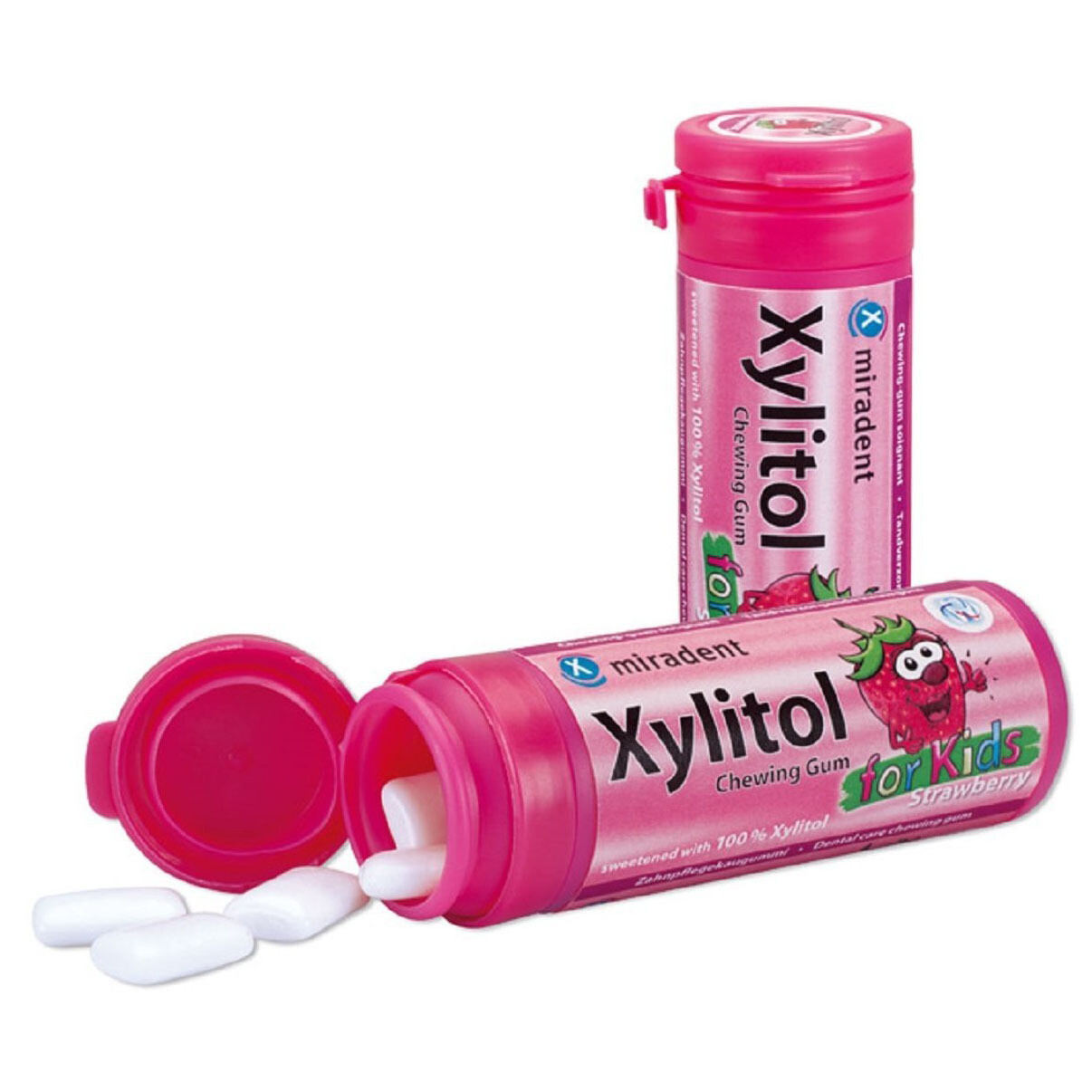 Жевательная резинка Miradent Xylitol For Kids Земляника Жевательная резинка Miradent Xylitol For Kids Земляника