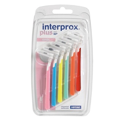 Межзубные ершики Interprox Plus Жесткая ручка Ассорти (6 шт)