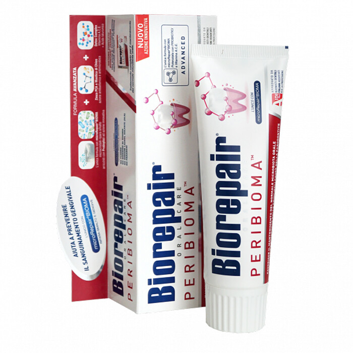 Паста Biorepair PERIBIOMA с частицами microRepairBIOMA для здоровья полости рта, 75 мл Паста Biorepair PERIBIOMA с частицами microRepairBIOMA для здоровья полости рта, 75 мл