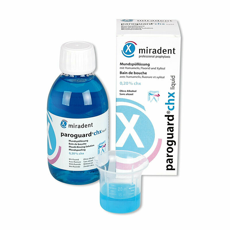 Ополаскиватель Miradent Paroguard CHX 0,02%, 200 мл. Ополаскиватель Miradent Paroguard CHX 0,02%, 200 мл.
