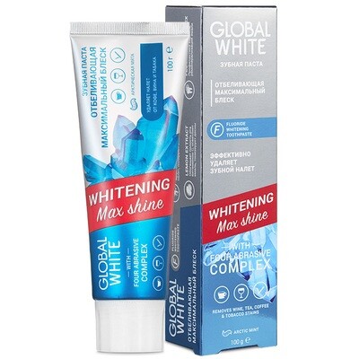 Отбеливающая зубная паста GLOBAL WHITE Max Shine, 100 гр