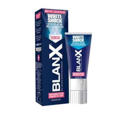 Зубная паста BlanX White Shock, 50 мл + светодиодный активатор