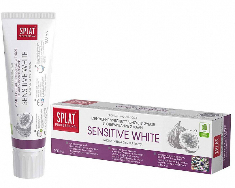 Зубная паста SPLAT Профессиональная SENSITIVE WHITE, 100 мл Зубная паста SPLAT Профессиональная SENSITIVE WHITE, 100 мл