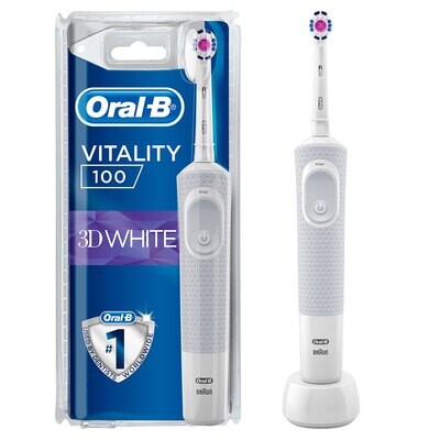 Электрическая зубная щетка Oral-B Vitality 100 3D White БЕЛАЯ D100.413.1