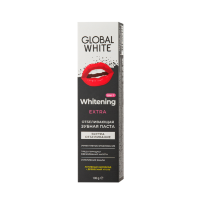 Отбеливающая зубная паста GLOBAL WHITE Extra Whitening, 100 гр