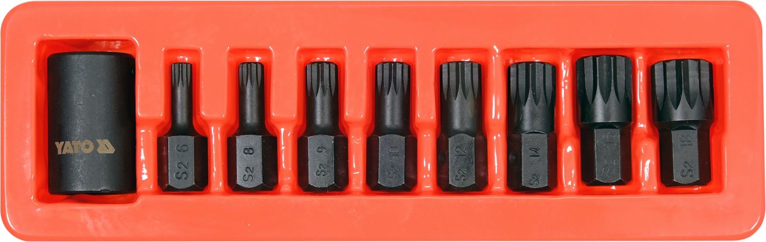 ZESTAW KLUCZY UDAROWYCH TRZPIENIOWYCH TYPU SPLINE 9 EL.