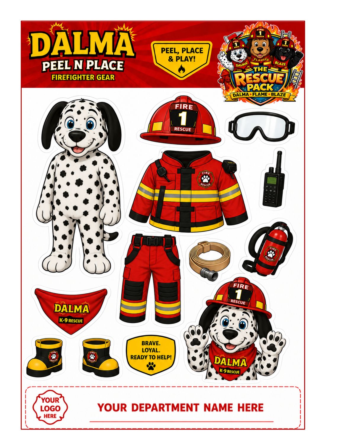 Rescue Pack Peel N Place Sticker Page