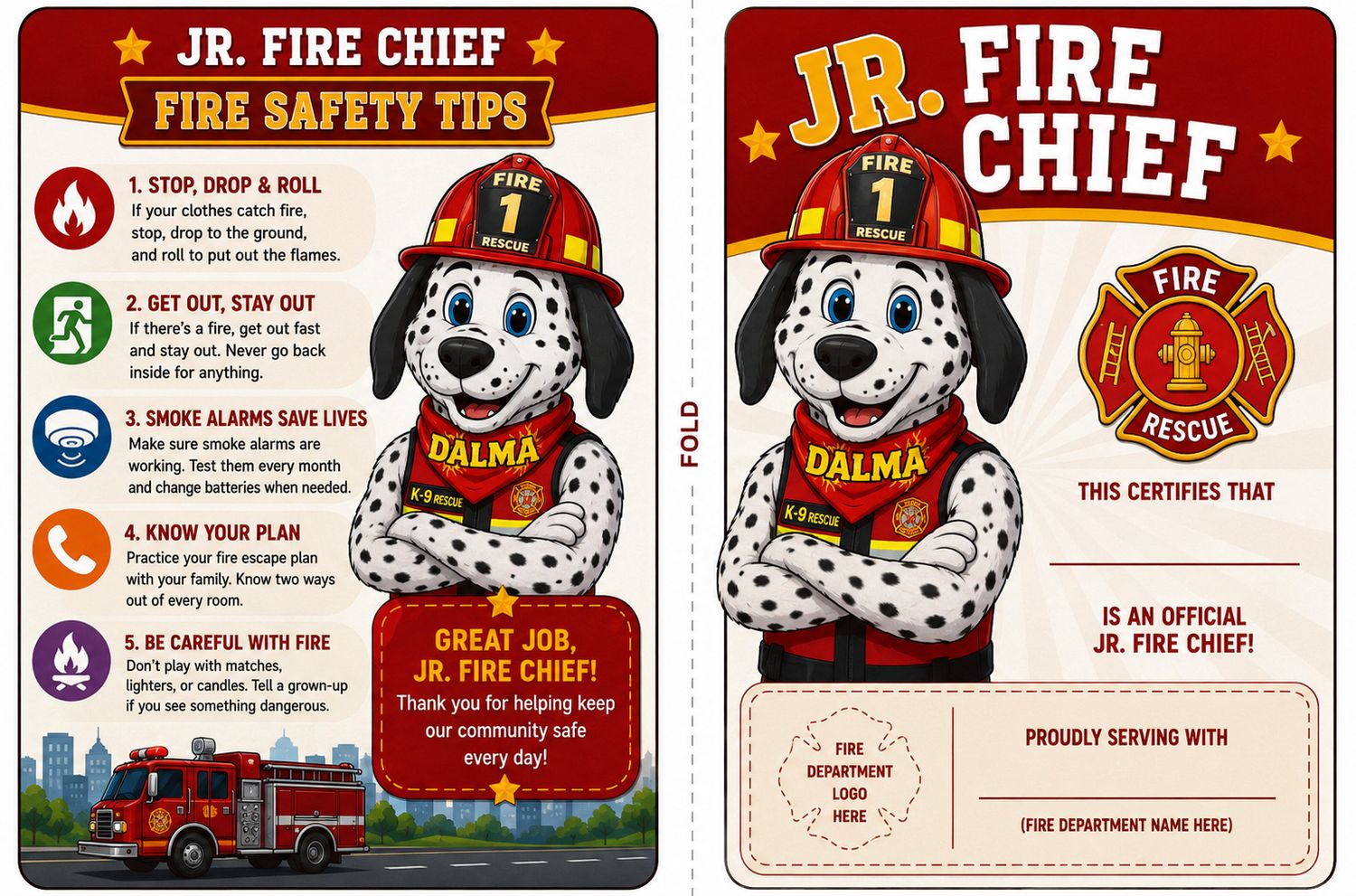 Rescue Pack - Jr. Fire Chief ID Cards