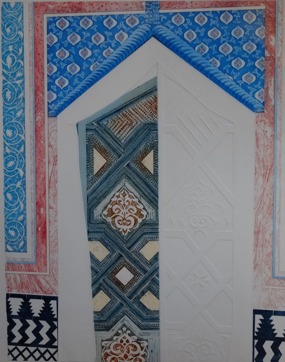 Original Screen Print &amp; Embossed Etching - Doorway