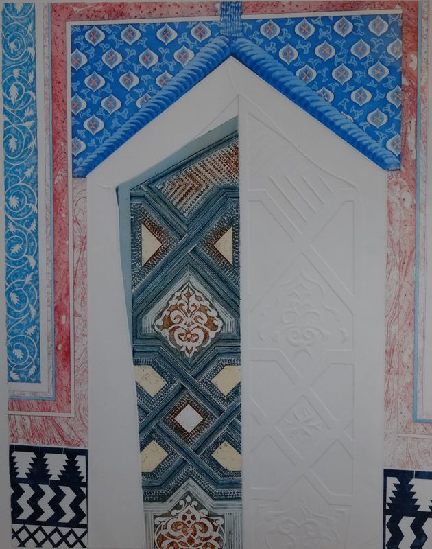 Original Screen Print &amp; Embossed Etching - Doorway