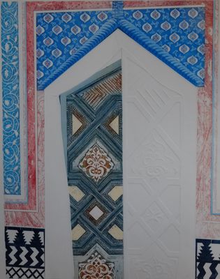 Original Screen Print &amp; Embossed Etching - Doorway