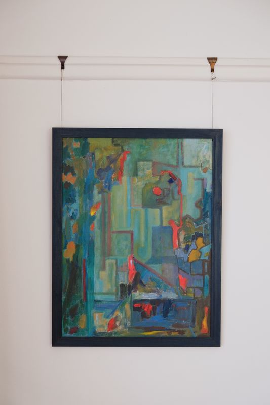 Original Mid Century Abstract Oil Painting