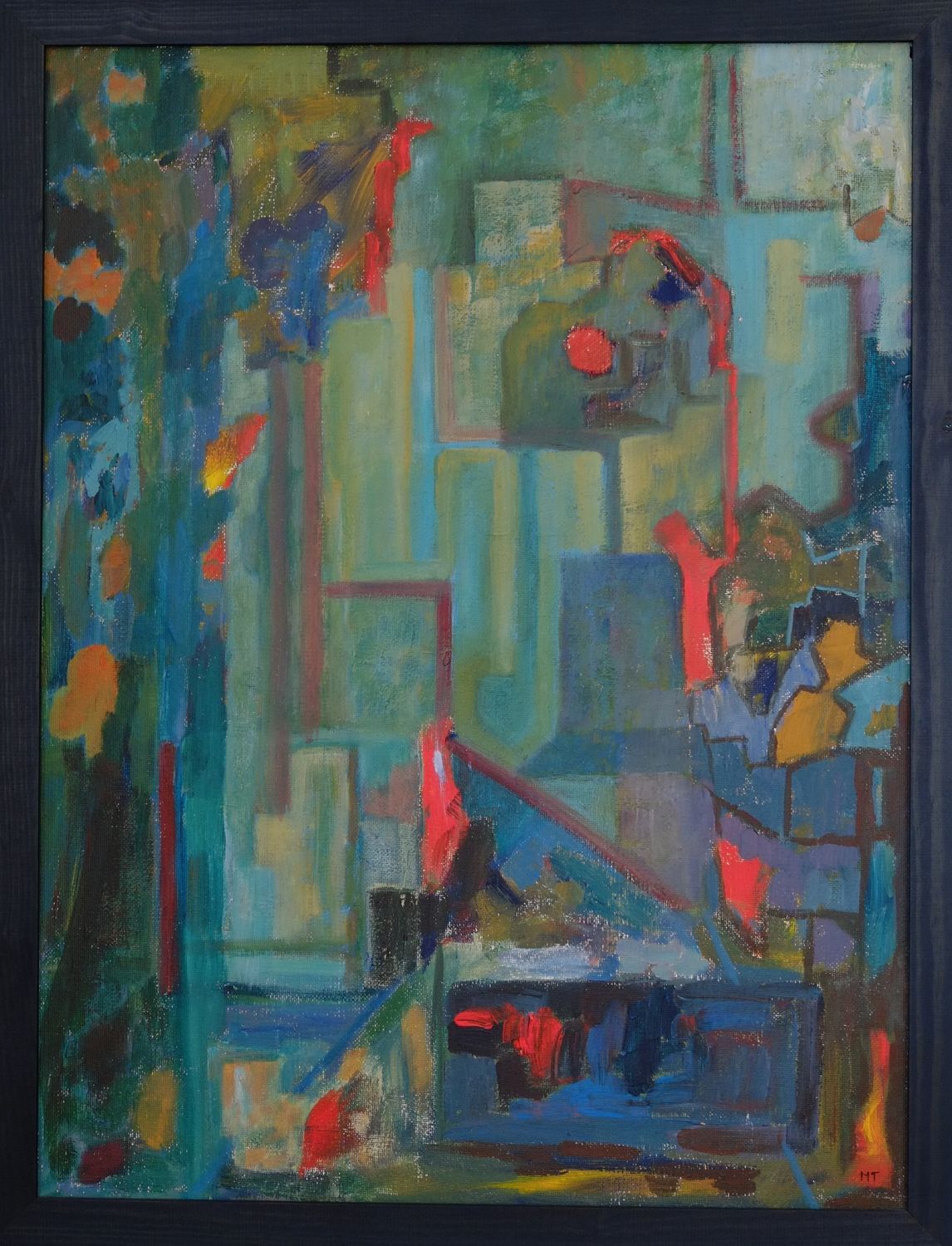 Original Mid Century Abstract Oil Painting