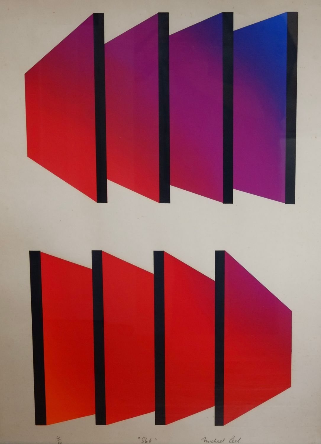 Abstract Mid Century Silk Screen Print by Michael Peel