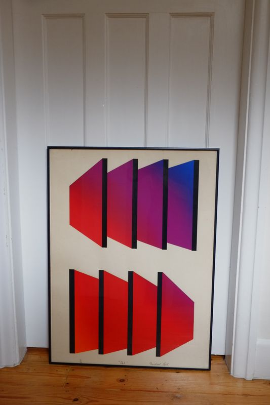 Abstract Mid Century Silk Screen Print by Michael Peel