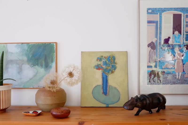 Original 1950's Oil Painting 'Blue Vase' by Ronald Hamilton Moore