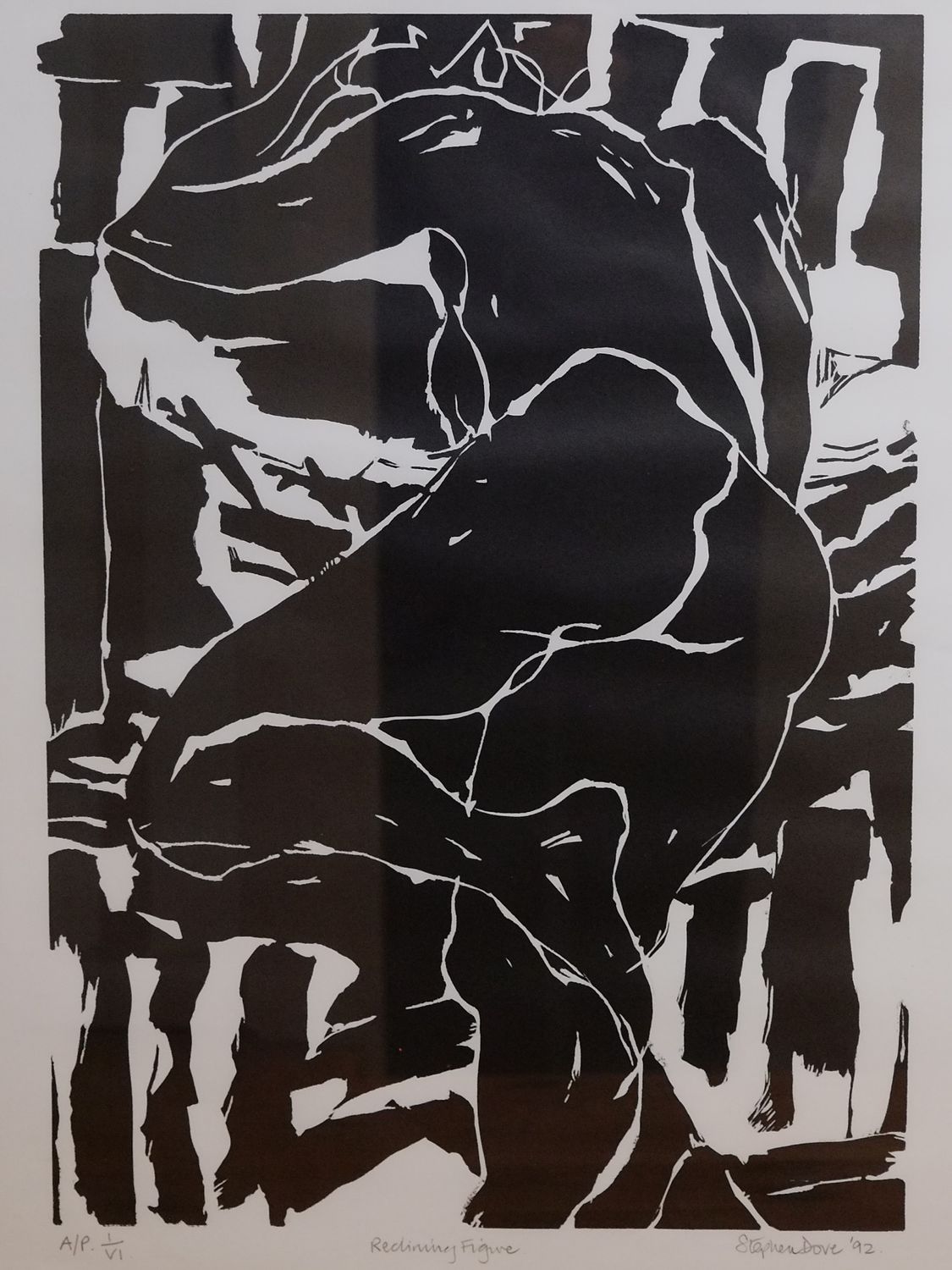 Stephen Dove 'Reclining Figure' 1992. Screenprint