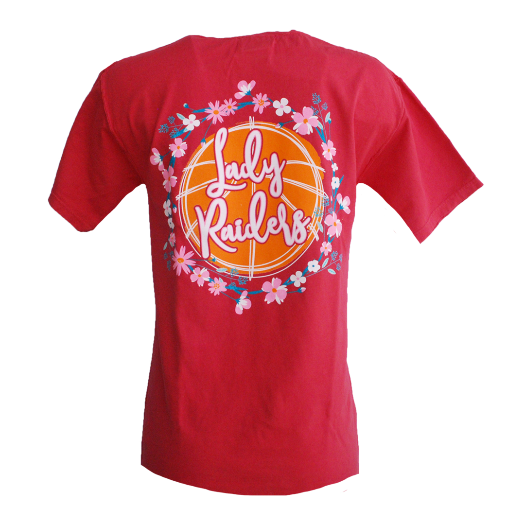 Lady Raider Floral Wreath Short Sleeve Tee 