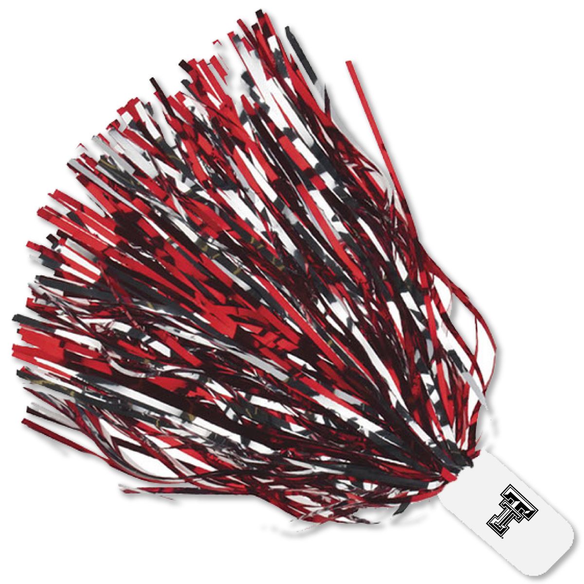Metallic Pom-Pom w/ Double T, Color: Red/Black/Silver