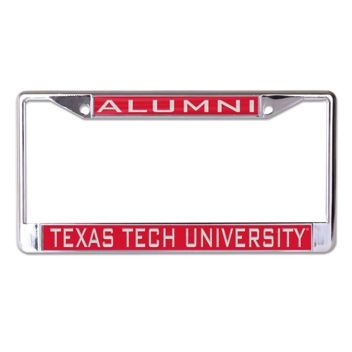 Laser Cut License Plate Frame Chrome/Red