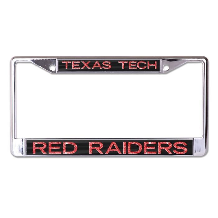 Laser Cut License Plate Frame Chrome/Red