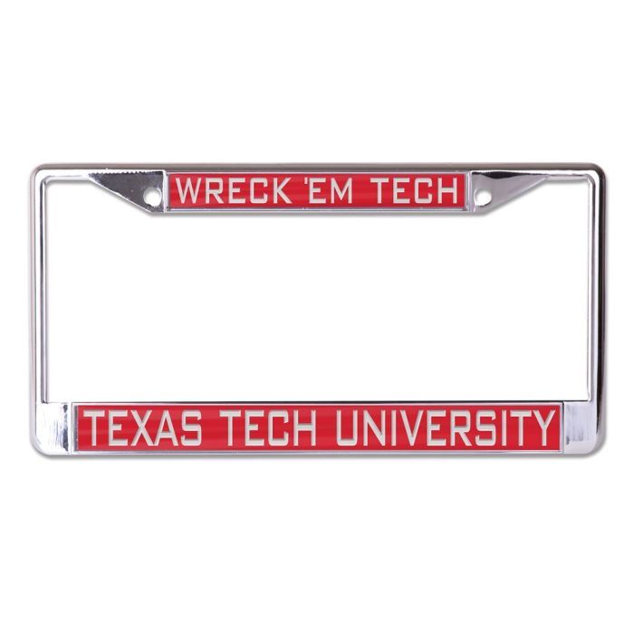 Laser Cut License Plate Frame Chrome/Red