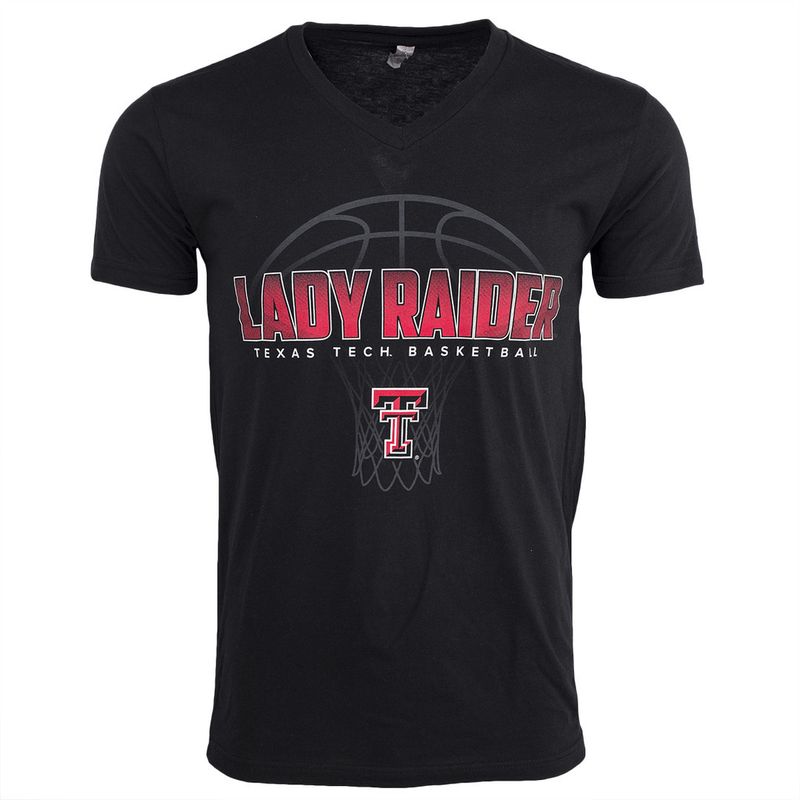 Lady Raider Shaded Basketball V-Neck Short Sleeve Tee